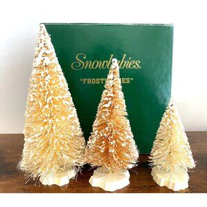 Dept 56 Snowbabies Frosty Pines Blonde Bottle Brush Trees Set of 3